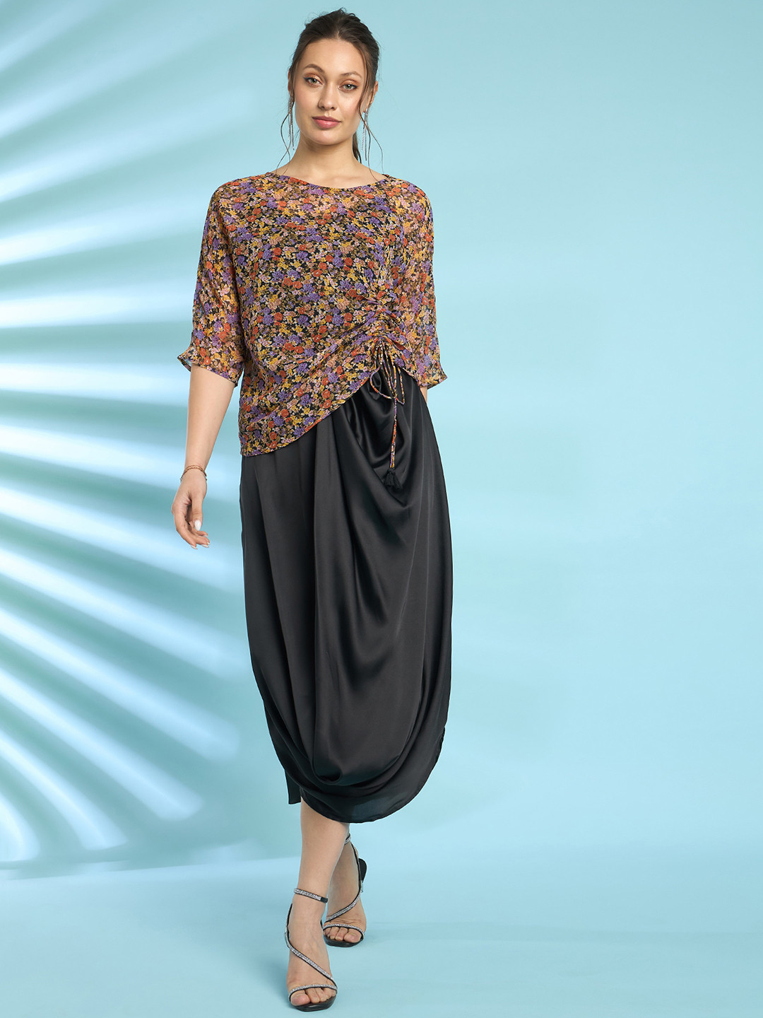 Antheaa Floral Printed Top & Skirt