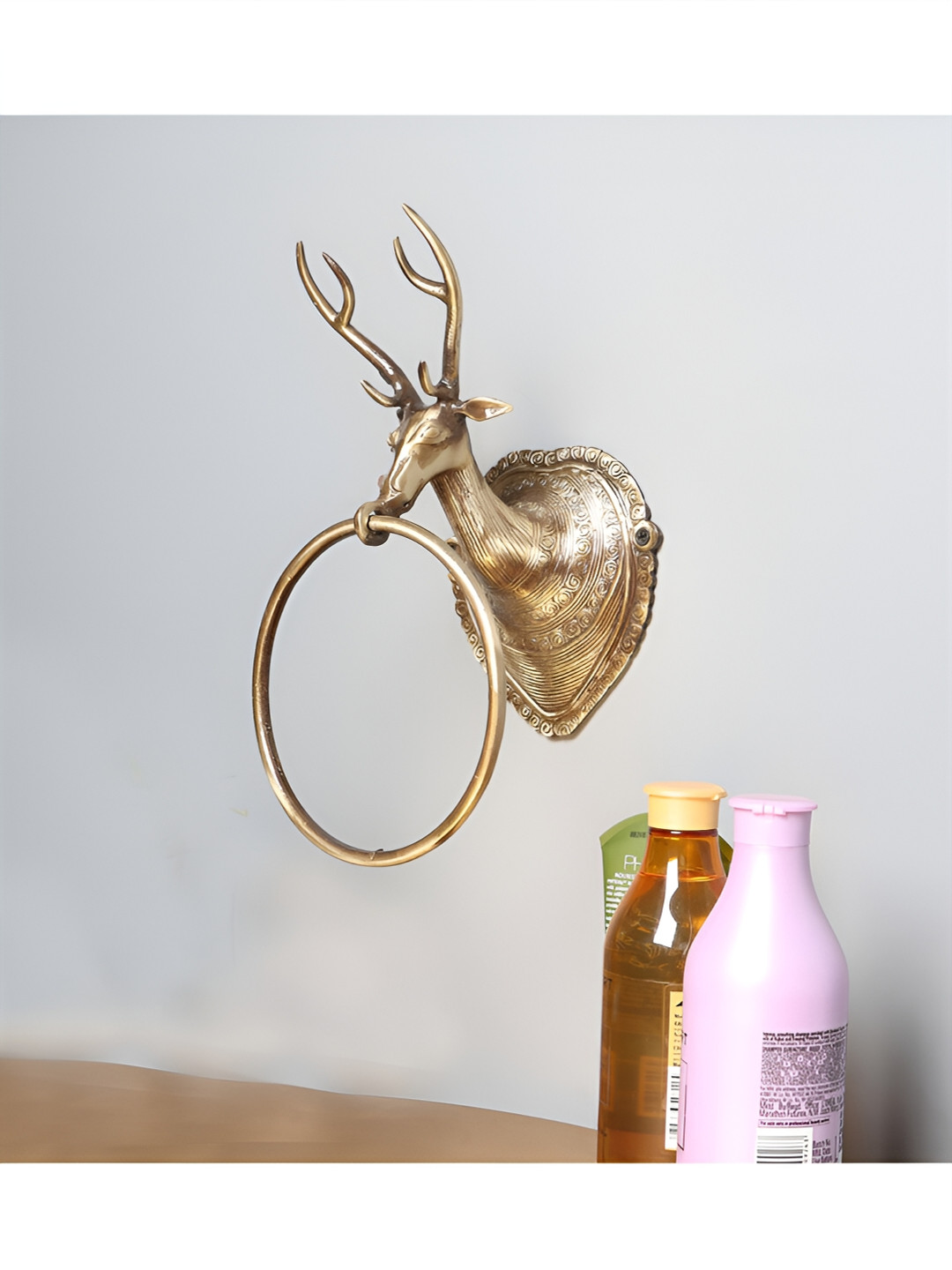 Two Moustaches Beige Royal Stag Design Towel Hanger