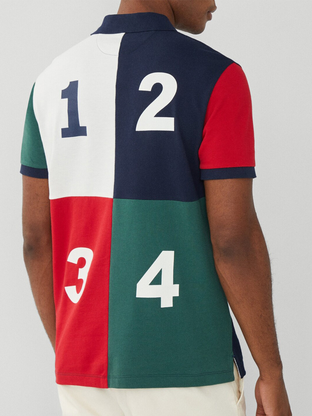 HACKETT LONDON Polo Collar Colourblocked Cotton T-shirt