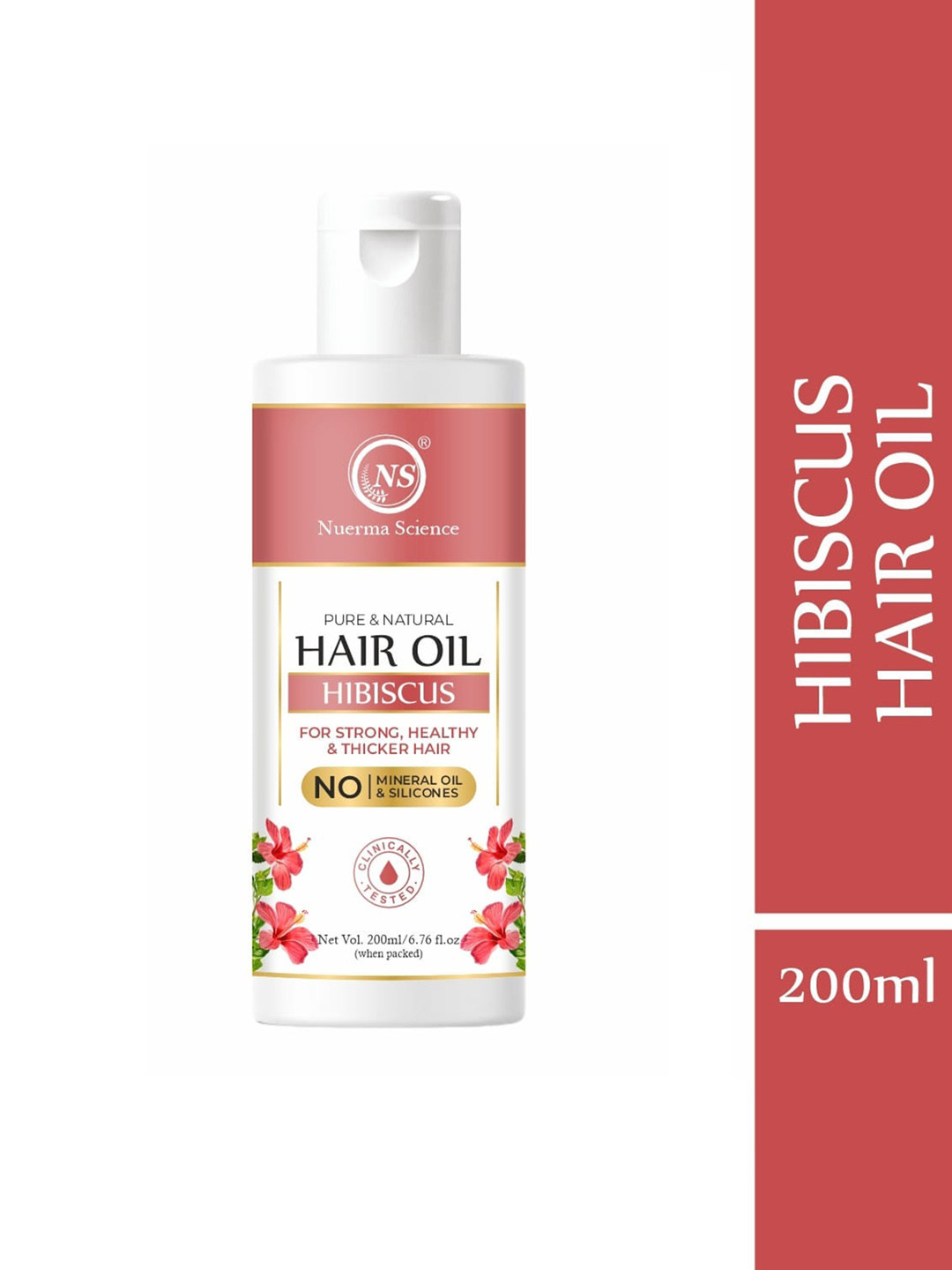 Nuerma Science Hibiscus Hair Oil With Castor Oil For Split Ends - 200ml