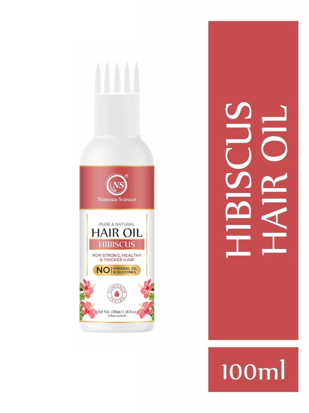 Nuerma Science Hibiscus Hair Oil With Castor Oil For Split Ends - 100ml