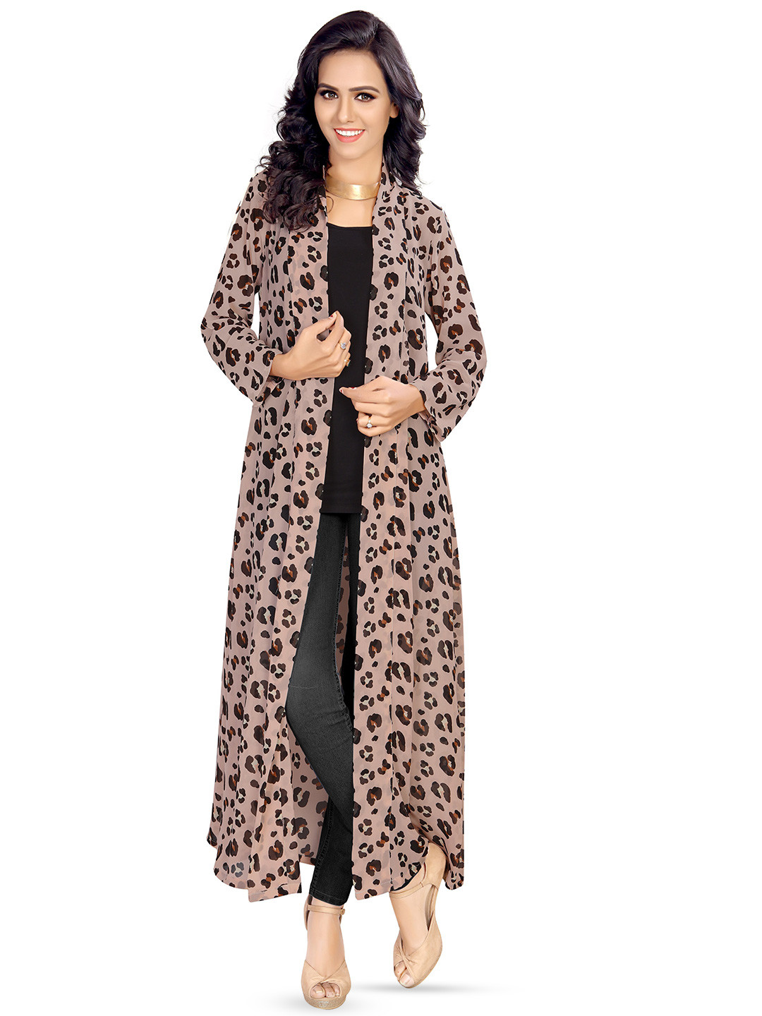 Fashfun Animal Printed Open Front Longline Shrug