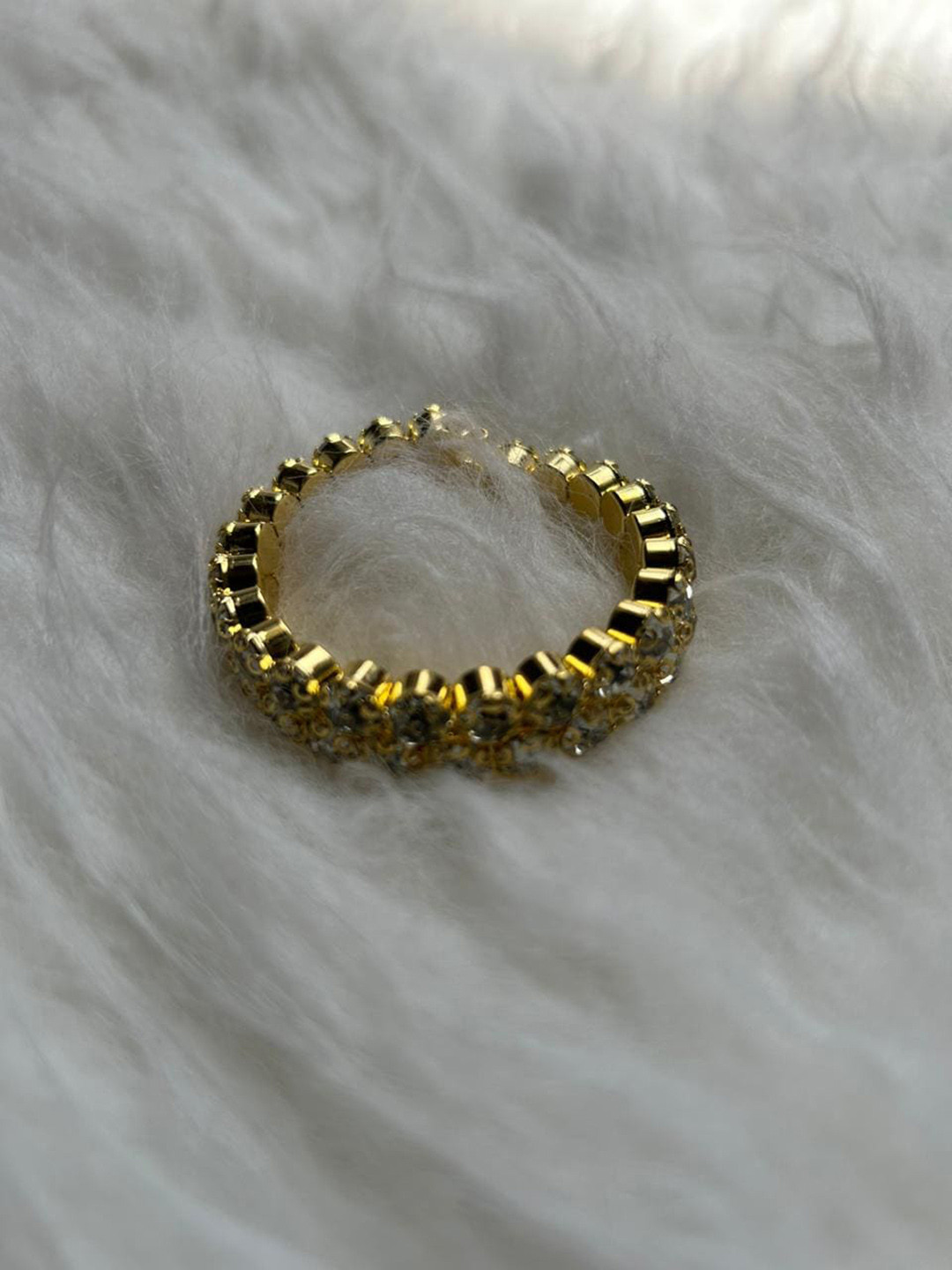 CHRONEX Golden Color Stones-Studded Ponytail Holder