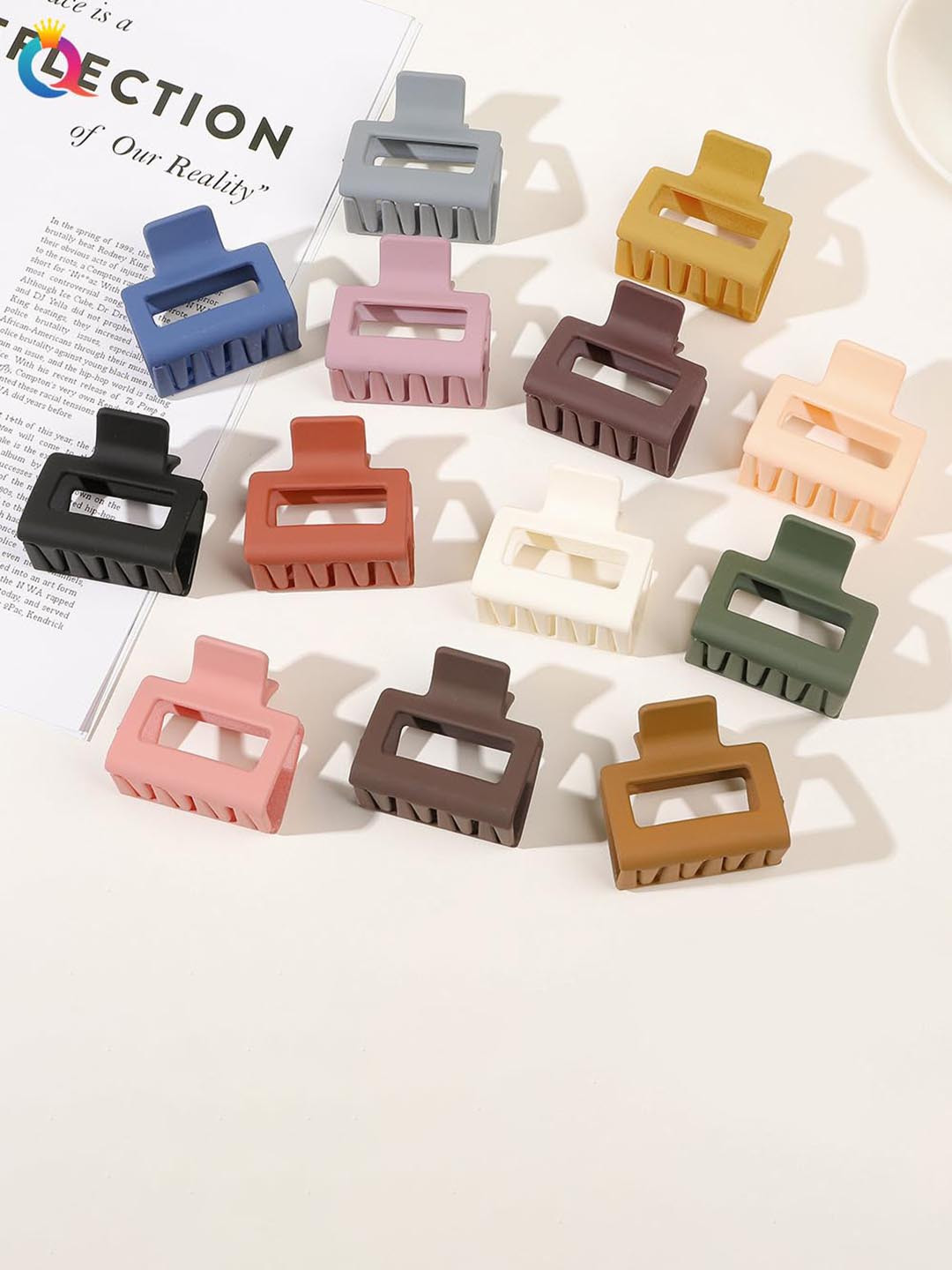 CHRONEX 4-Pcs Hollow Matte Frosted Hair Claws Clips