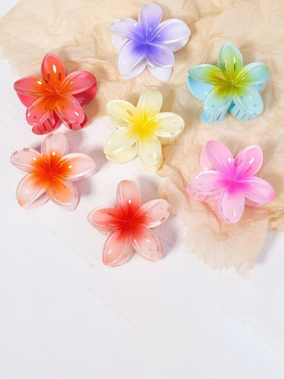 CHRONEX Set of 2 Flower Shaped Hair Claw Clips