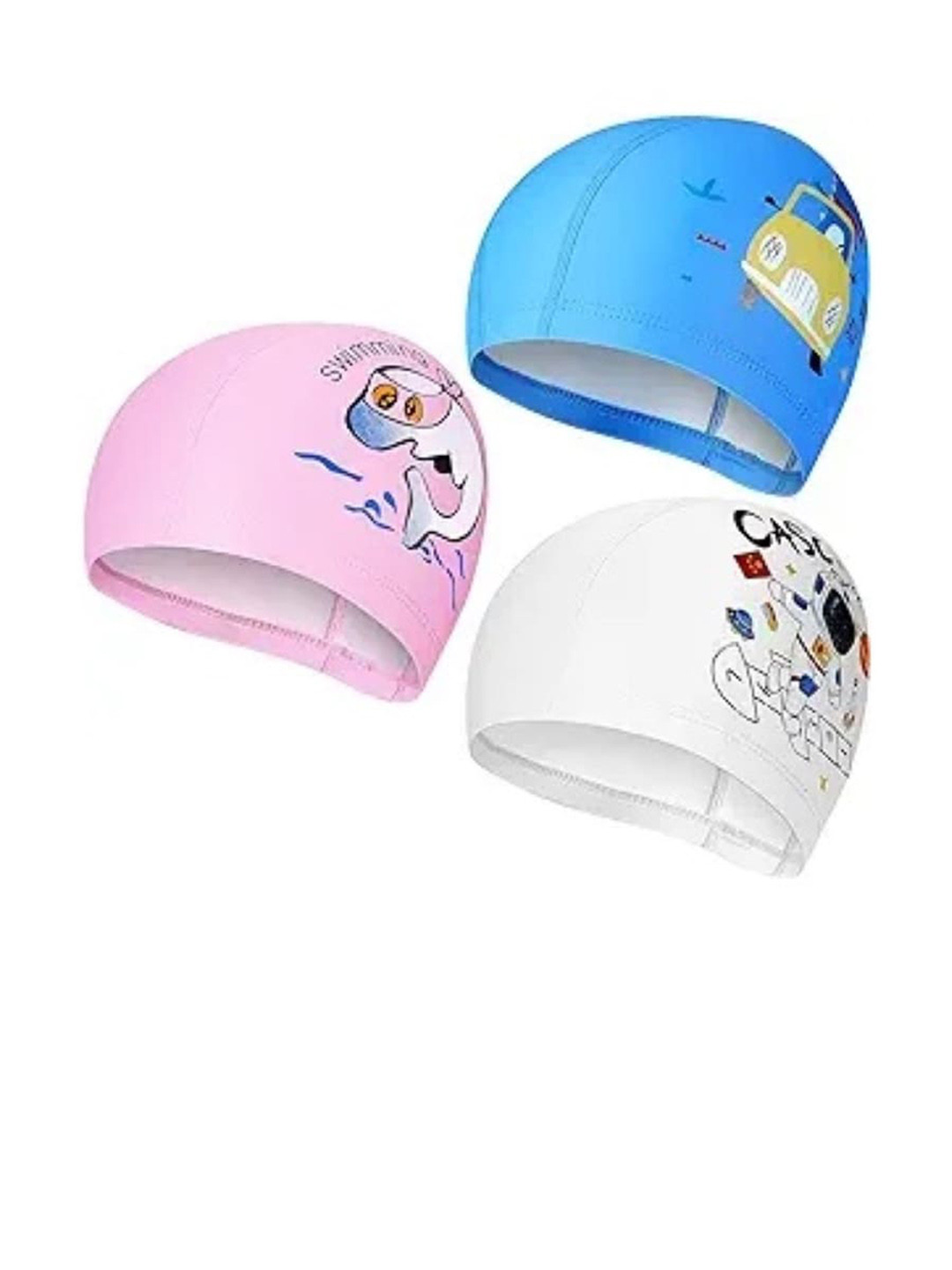 EL REGALO Kids Pack Of 3 Printed Swim Cap