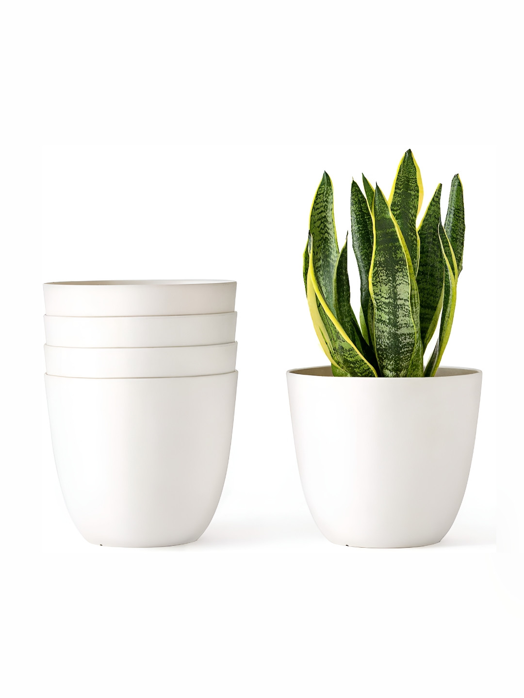 Alexvyan 5 Pieces White Virgin Fade Free Planters