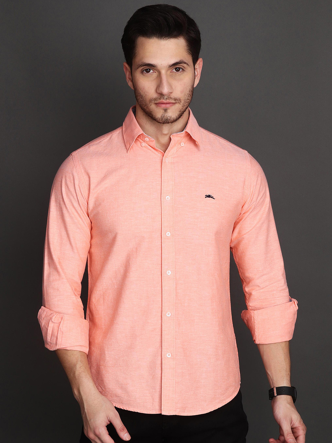 Albion By CnM Button-Down Collar Long Sleeves Regular Fit Casual Shirt