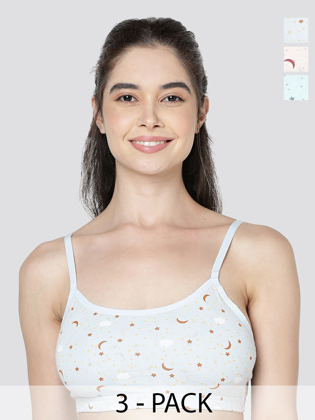 Kalyani KB810004 Pack of 3 Assorted Printed Beginner Bra With All Day Comfort