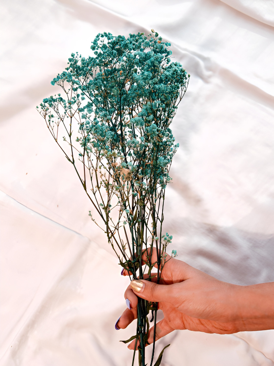 Artecasa Dried Flower Turquoise Blue Baby Breaths