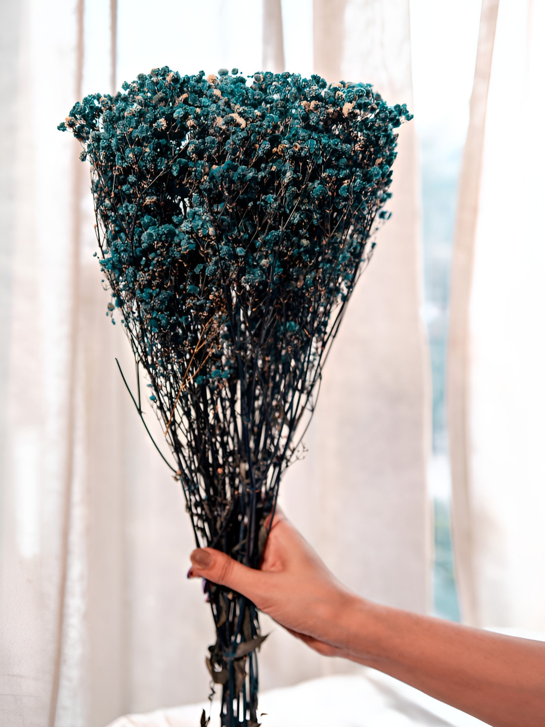 Artecasa Dried Flower Baby Breaths Navy Blue