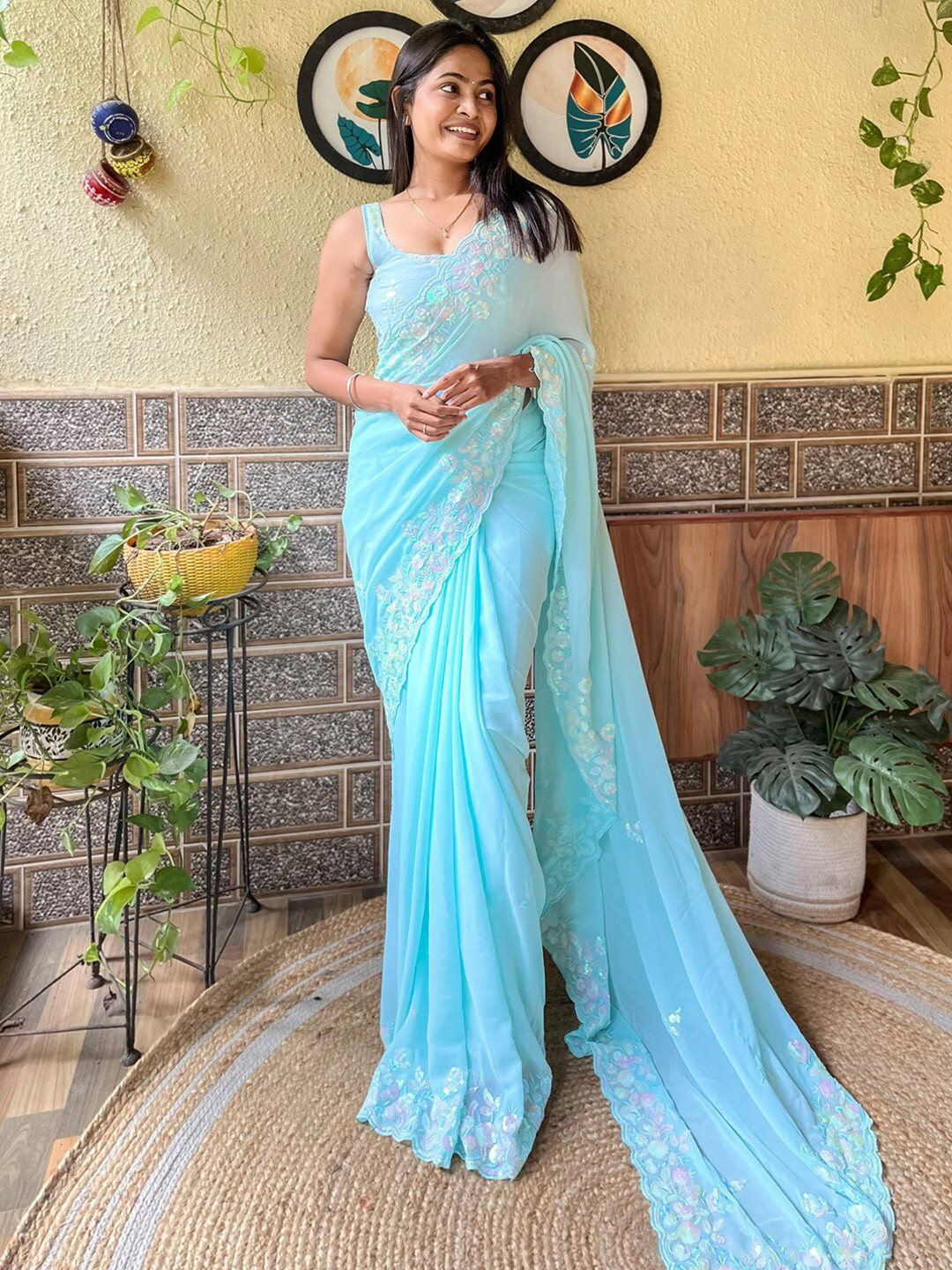 Mitera Embellished Sequinned Saree