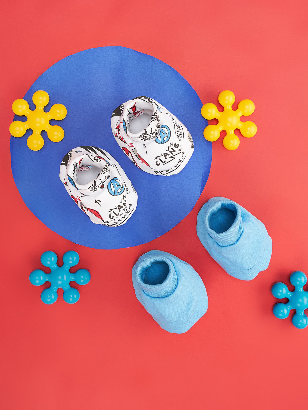 Pantaloons Junior Pack of 2 Printed Pure Cotton Mittens