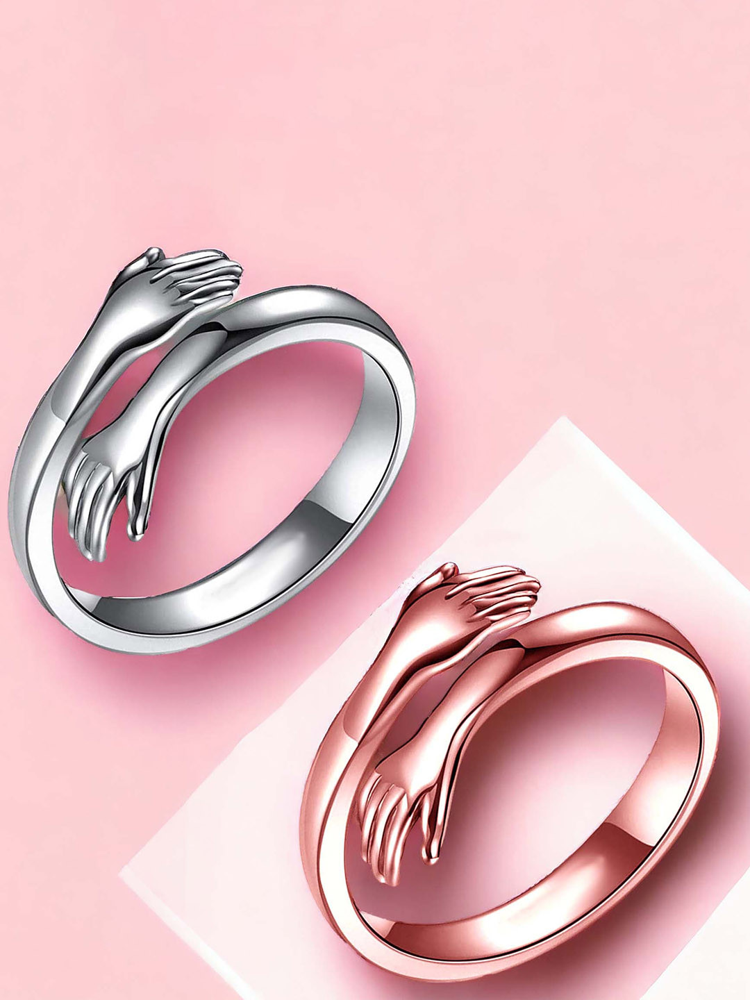 Okos Set Of 2 Warm Hug Adjustable Finger Rings