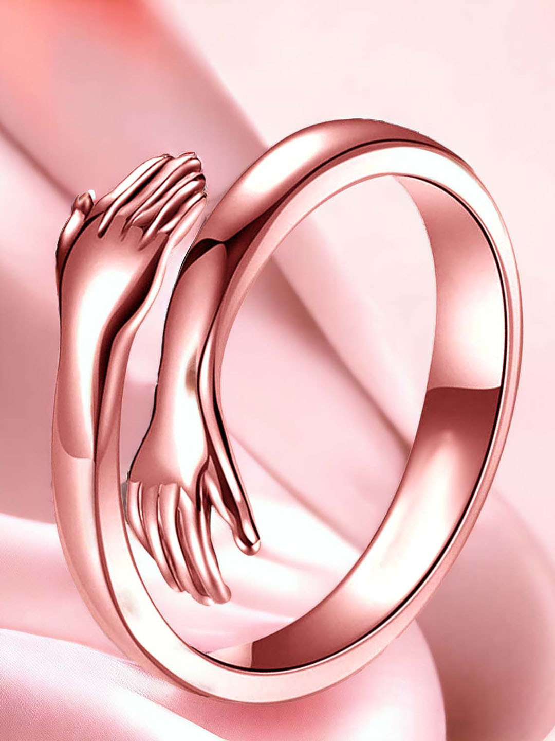 Okos Rose Gold-Plated Warm Hug Adjustable Finger Ring