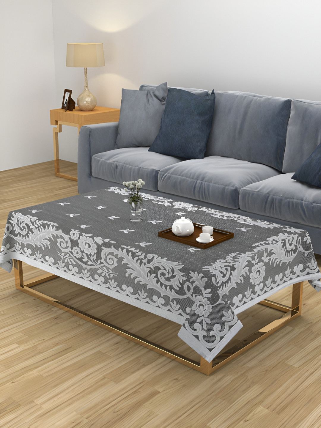 ZESTURE Grey 6-Seater Table Cover