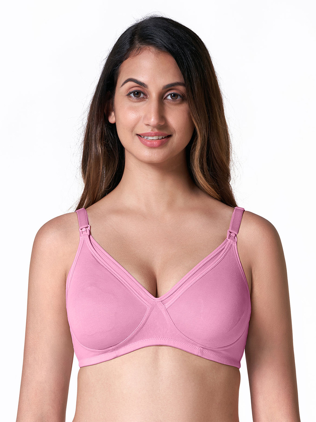 BLOSSOM Cotton Nursing Bra With Detachable Clasps & Nipple Concealer_Mother Hood