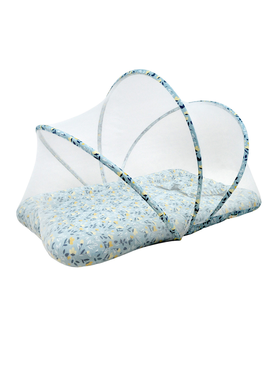 TIDY SLEEP Infants Printed Mosquito Net & Neck Pillow Baby Gadda Set Baby Bed Set