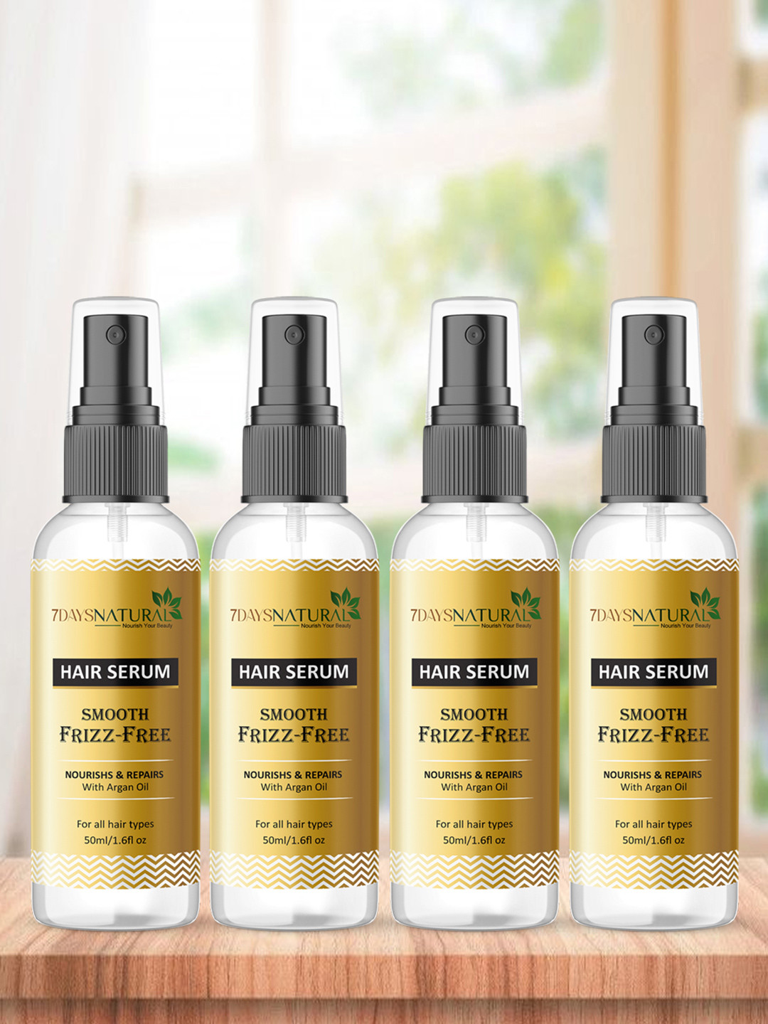 7DAYSNATURAL Set Of 4 Hair Serum Vitalised With Walnut Oil & Vitamin E - 50ml Each