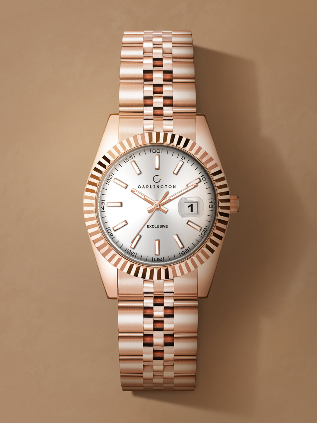 CARLINGTON Unisex Embellished Dial Bracelet Style Straps Analogue Watch Exclusive CT 8811