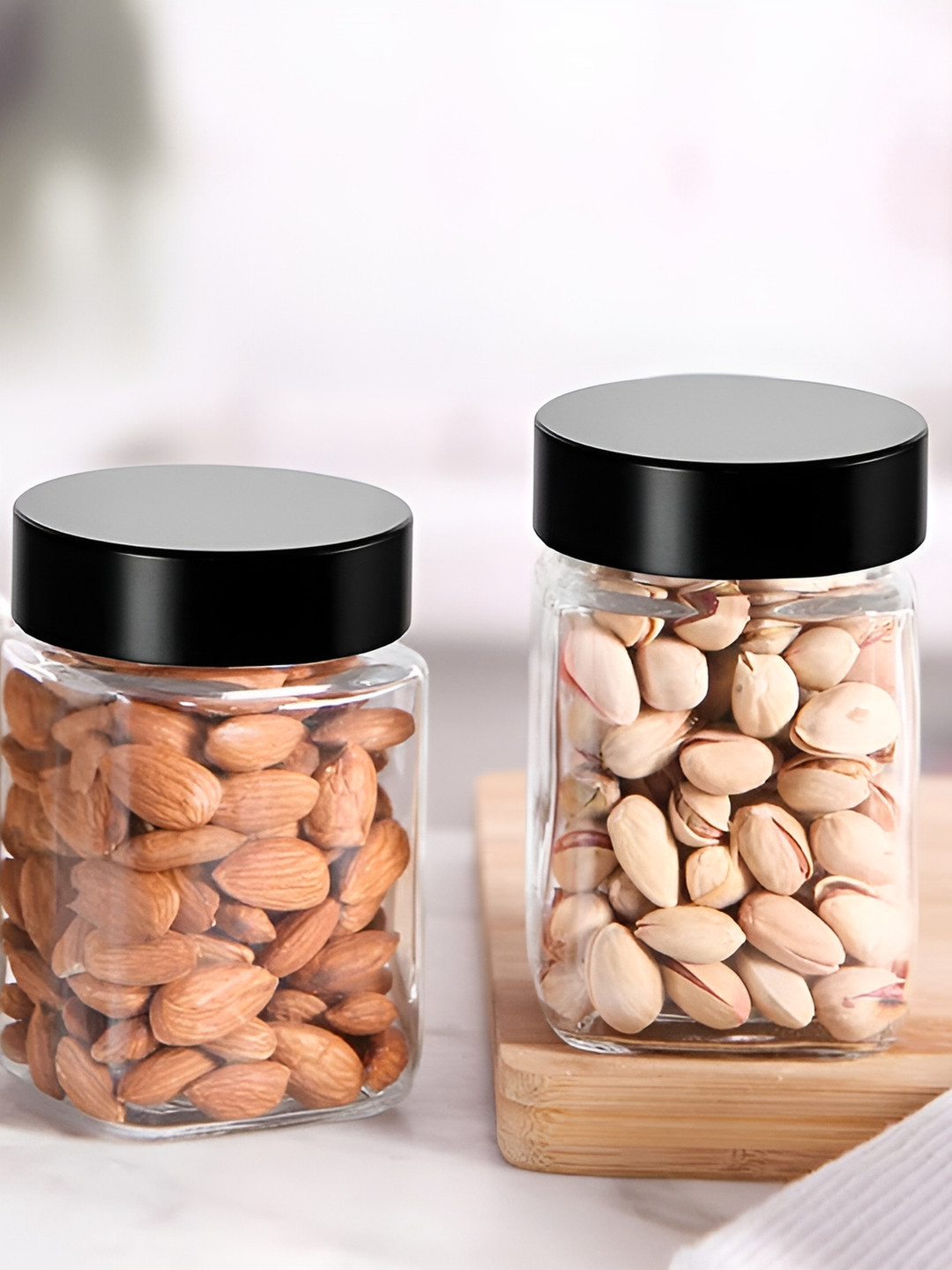 Tyche Enterprises Piramal Transparent Glass 3 Piece Screw Top Canister-300ml