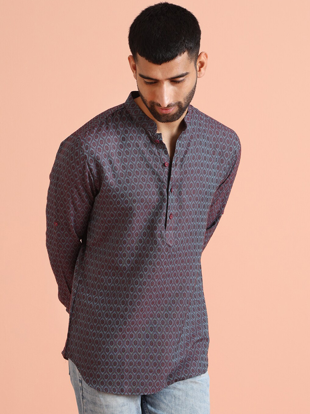 KISAH Ethic Motif Printed Short Kurta