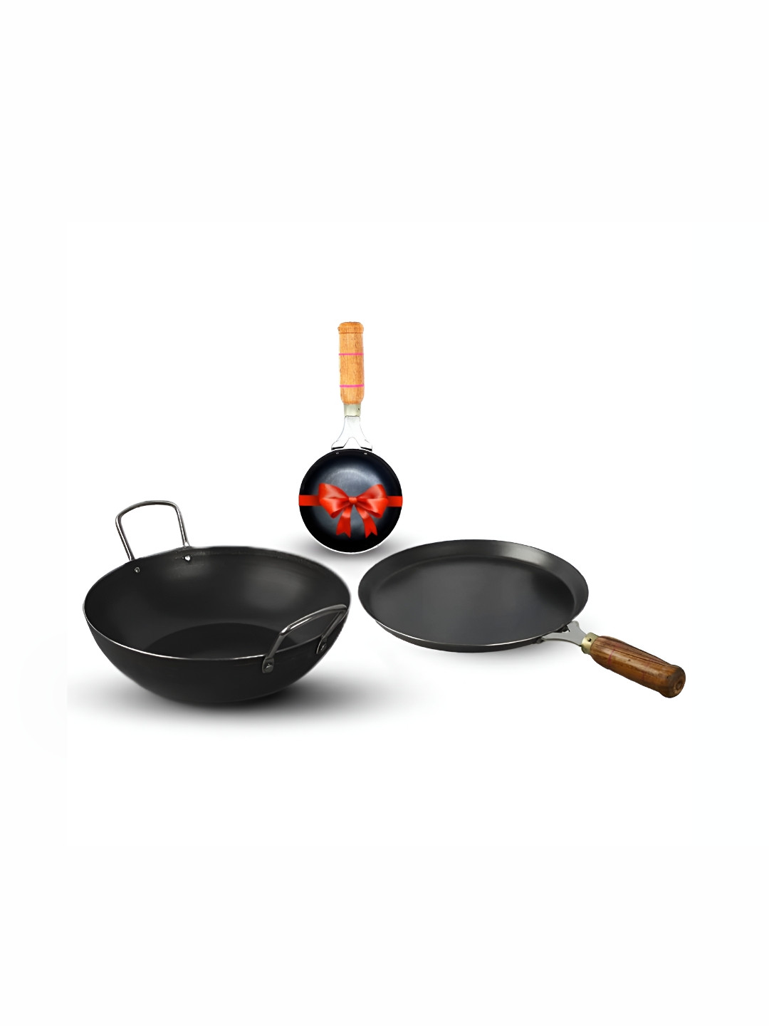 The Indus Valley Black 3Pcs Iron Cookware Set