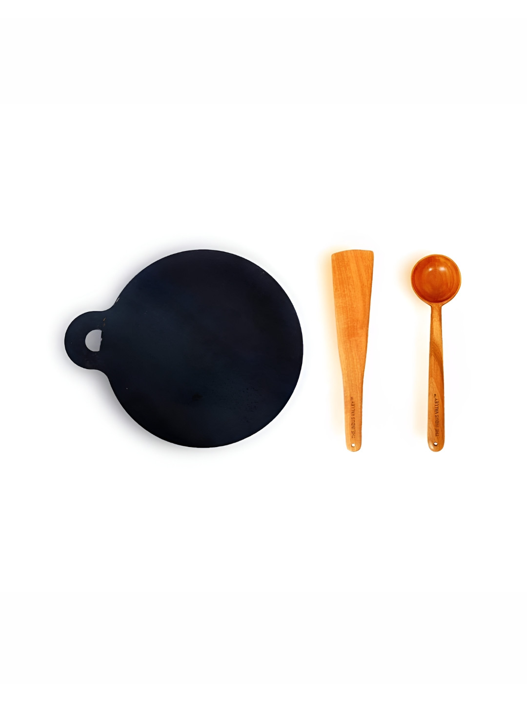 The Indus Valley Black Iron Dishwasher Safe Tava With Spatula & Flip