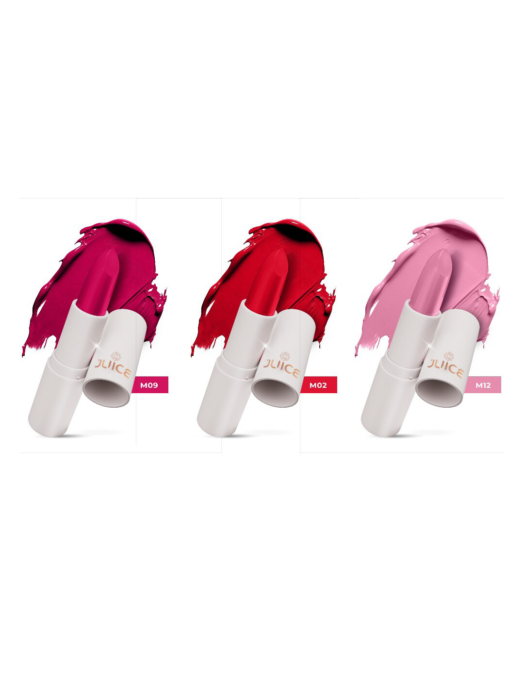 JUICE Kiss Sensation Set Of 3 Lipstick With Goodness of Bio Retinol-12gm Each-M02-M09-M12