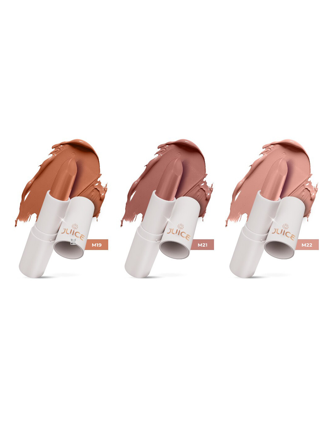 JUICE Kiss Sensation Set Of 3 Lipstick with Goodness of Bio Retinol-12gm Each-M19-M21-M22
