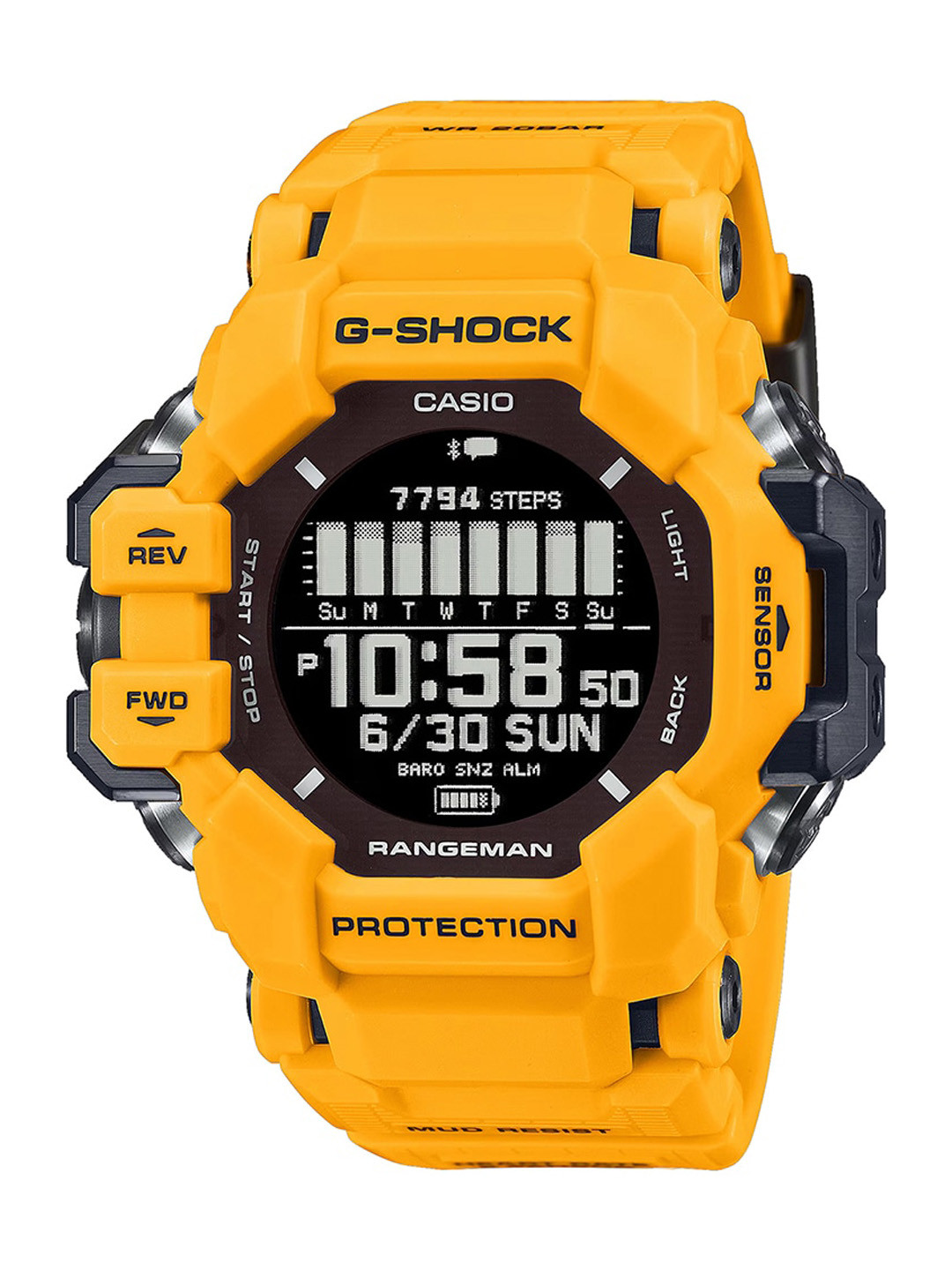 CASIO Men G-Shock GPR-H1000-9DR Digital Dial Yellow Bio-Based Resin Band Watch G1530