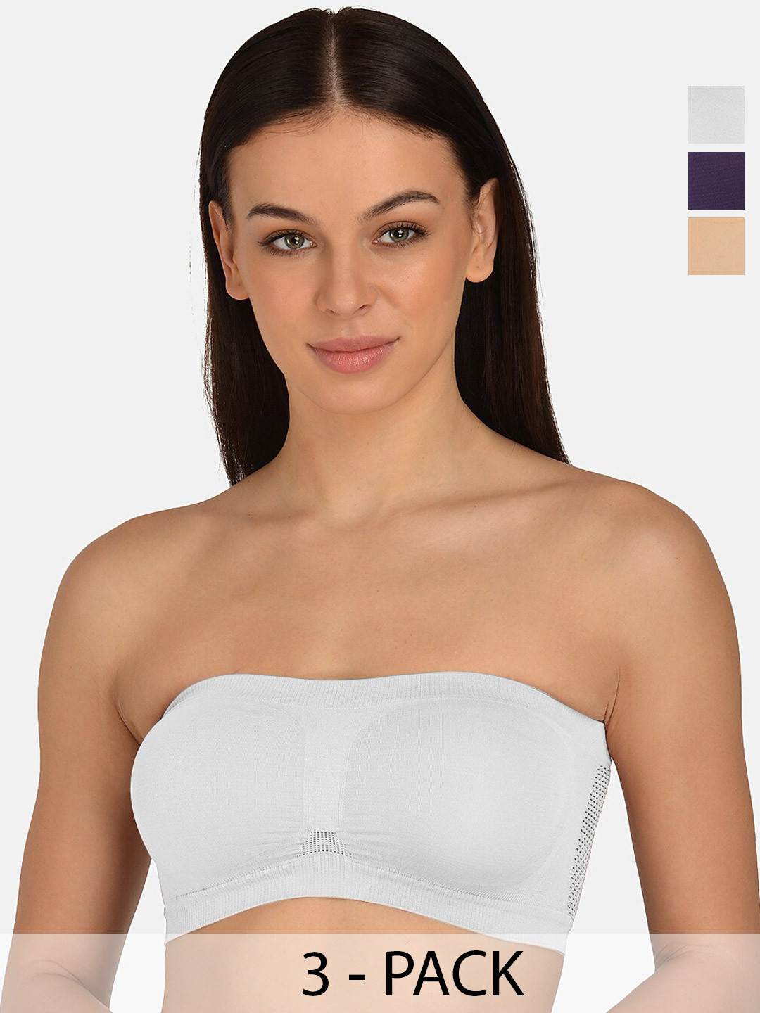 mod & shy Pack Of 3 Full Coverage Bandeau Bra All Day Comfort