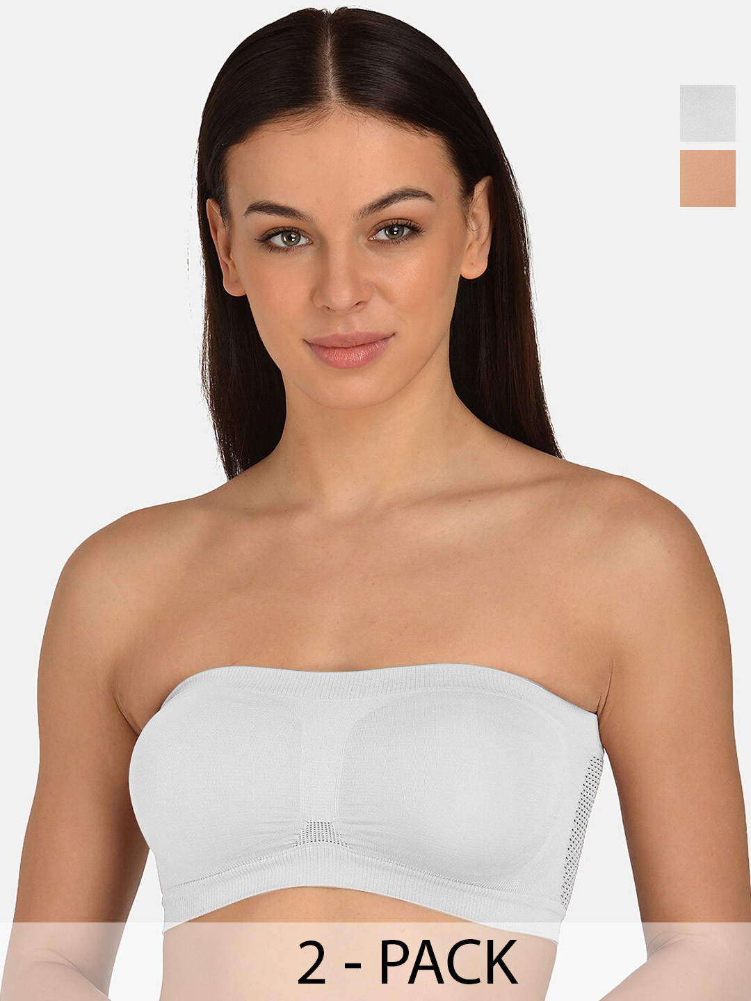 mod & shy Pack Of 2 Full Coverage Bandeau Bra All Day Comfort