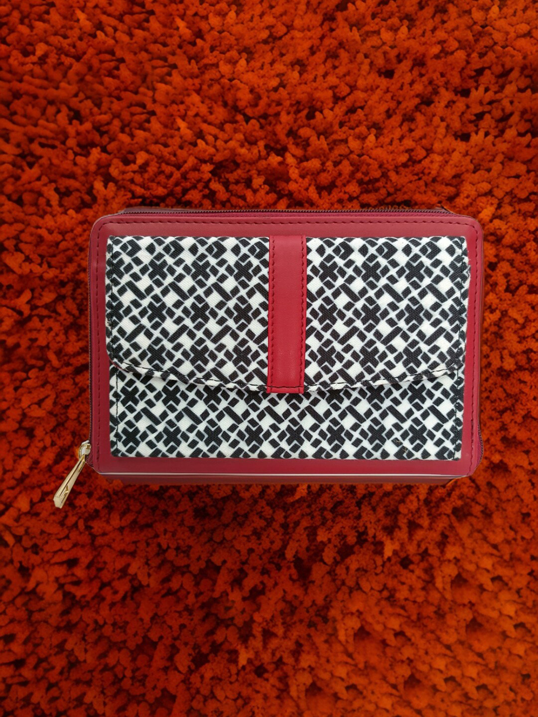 IMARS Women Geometric Printed Canvas Zip Around Wallet