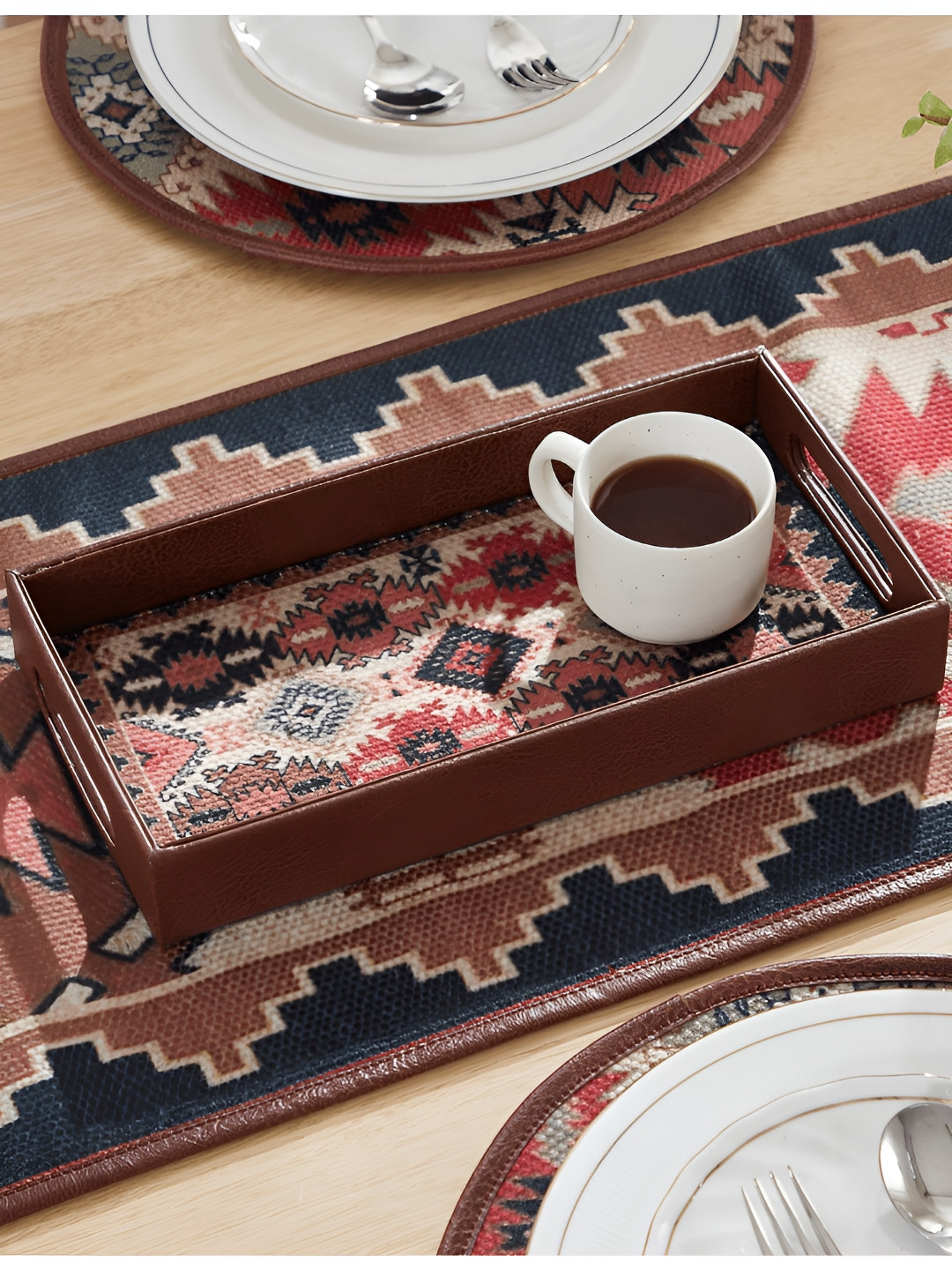 Mona B Brown Printed Serving Tray