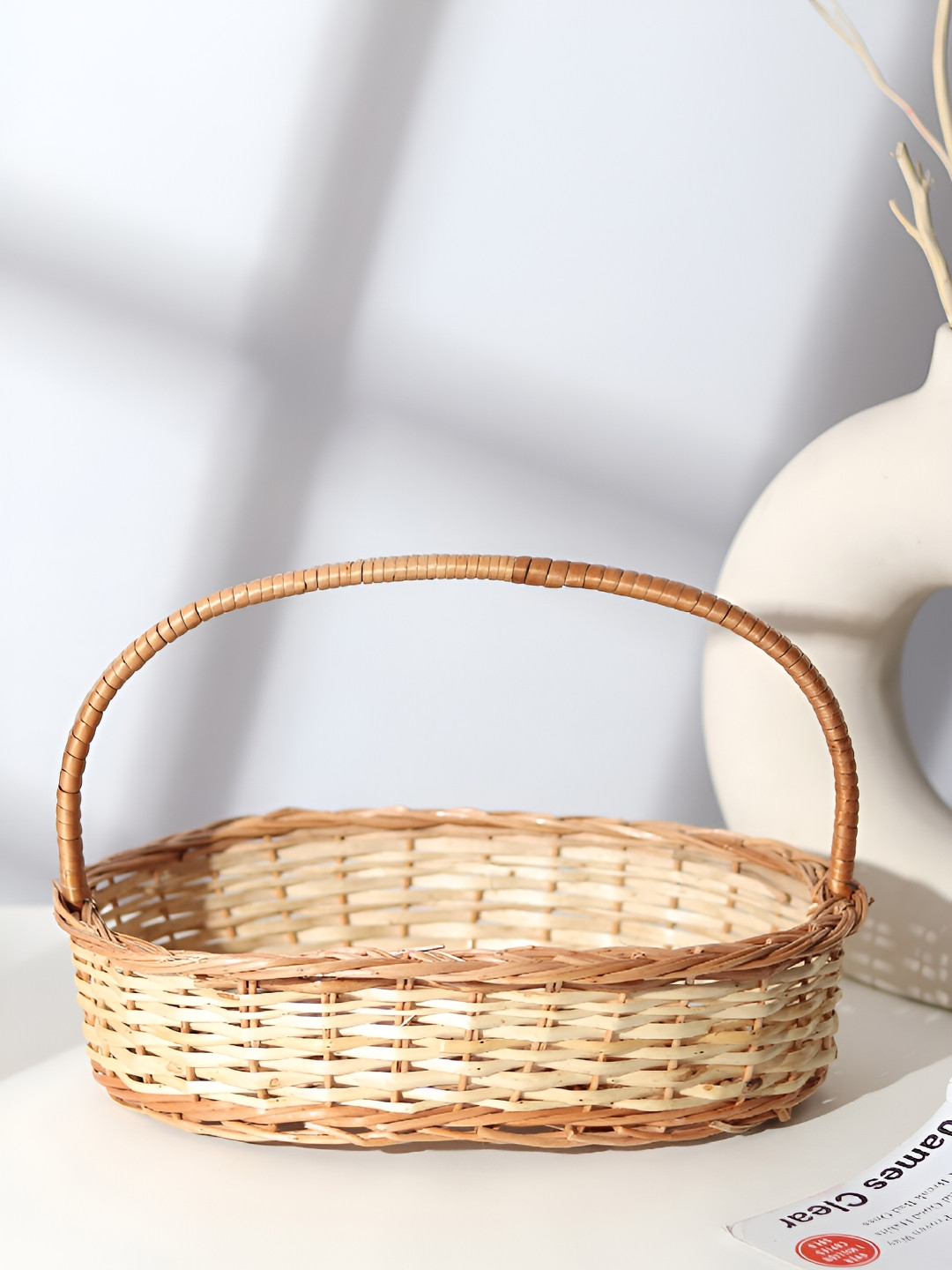 HABERE INDIA Beige & Brown Fruit Basket & Gift Hamper Basket