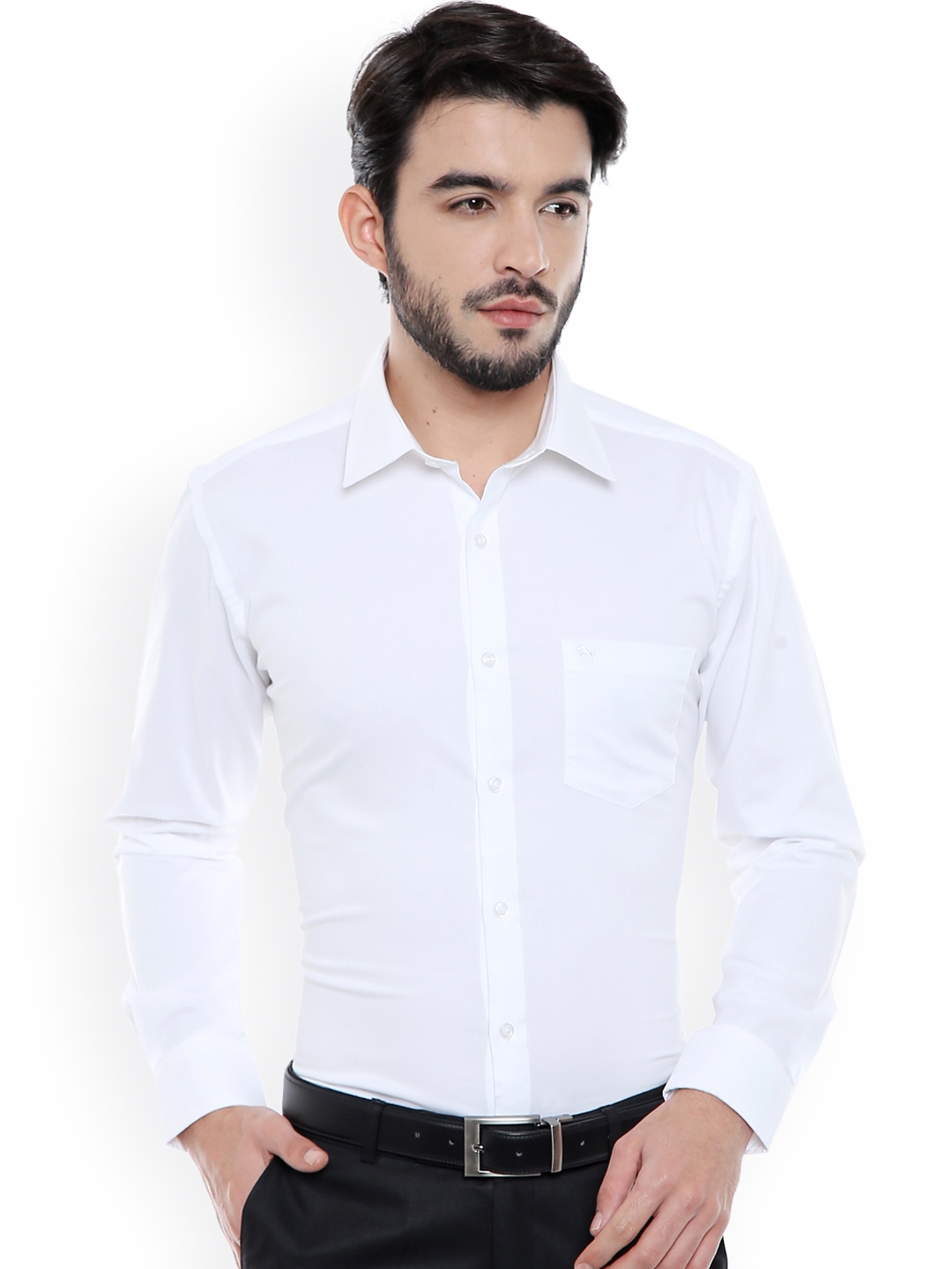 Buy DCot By Donear Men White Slim Fit Solid Formal Shirt Shirts
