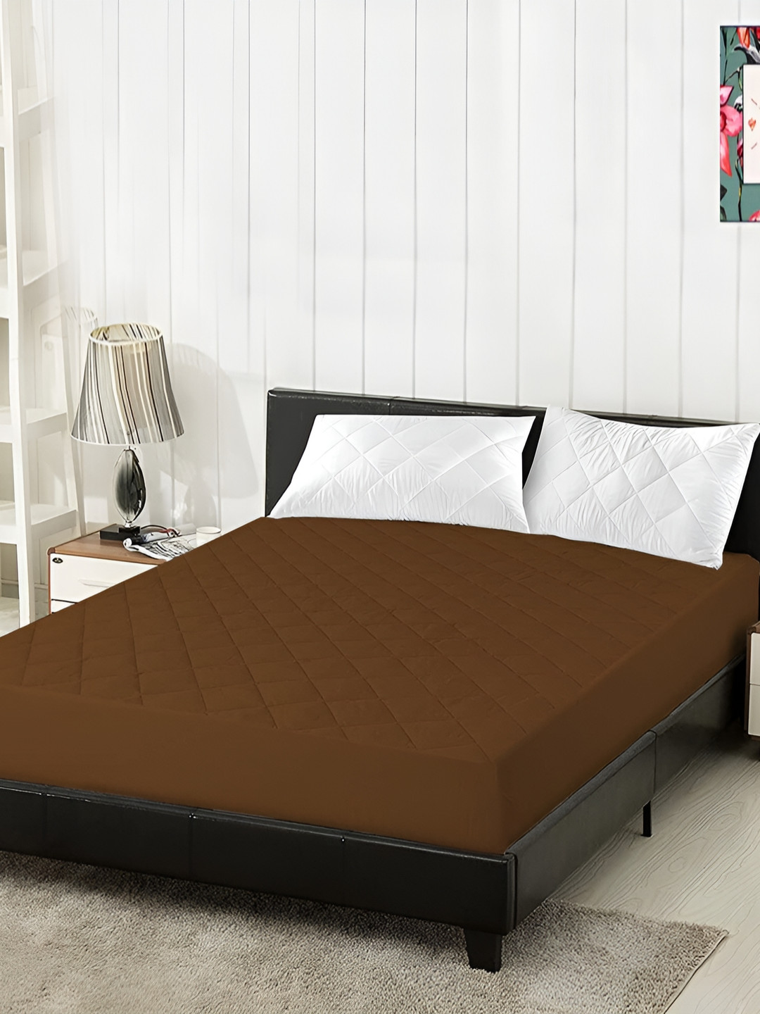 RF RELAXFEEL Brown Fitted Queen Size Waterproof Mattress Protector