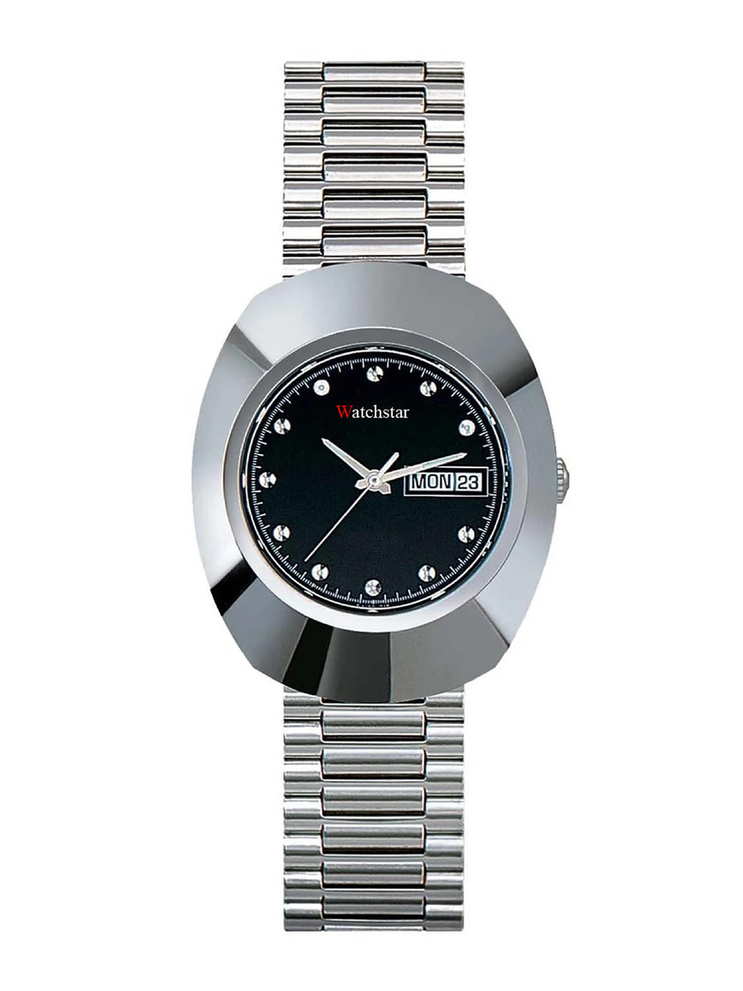 WATCHSTAR Men Embellished Dial & Stainless Steel Straps Analogue Watch Rodd full SilverWNM