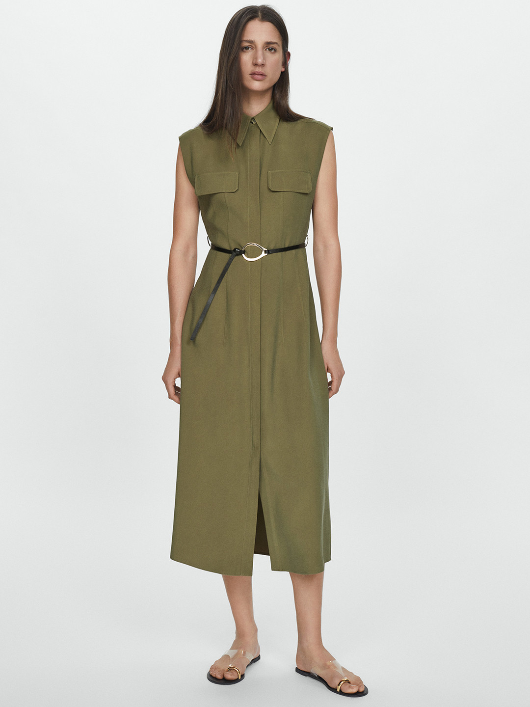 MANGO Belted Shirt Dress