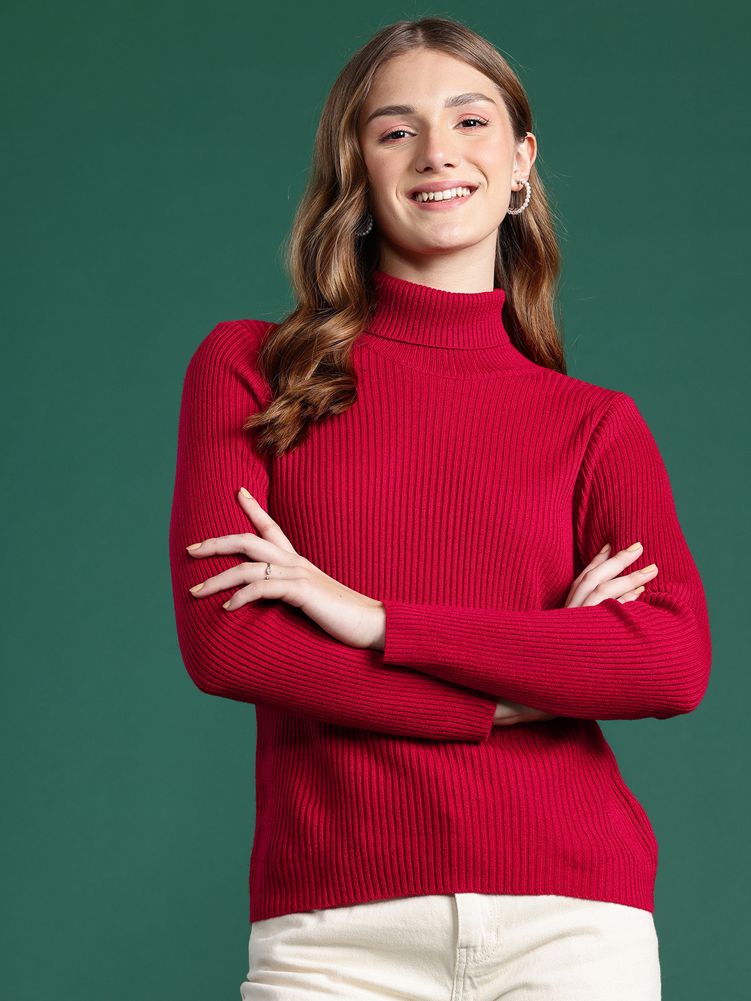 DressBerry Ribbed Turtleneck Pullover