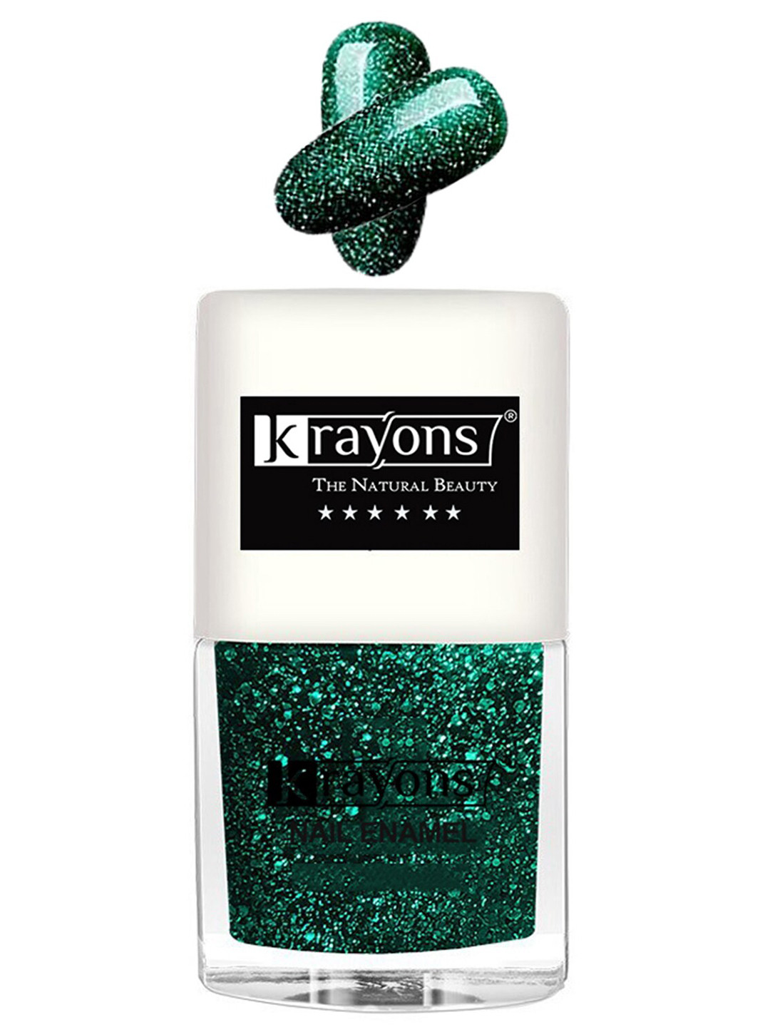 krayons Quick Drying Long lasting Glitter Nail Paint-5ml-Green-100
