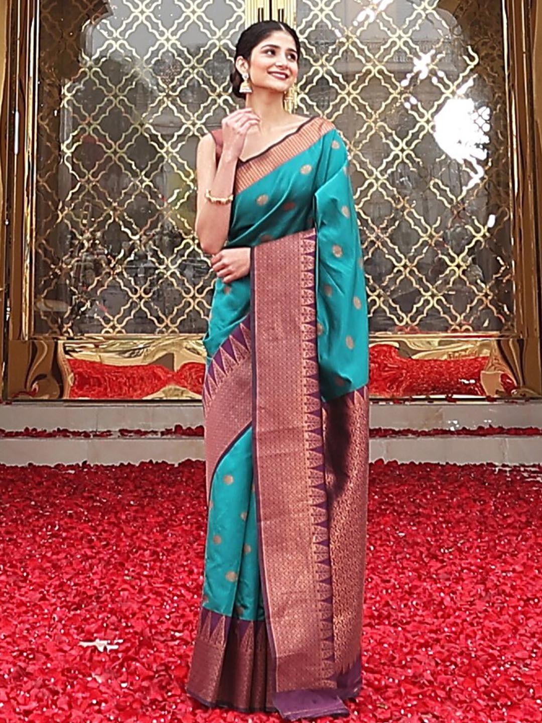 Om Shantam Sarees Woven Design Zari Narayan Peth Saree
