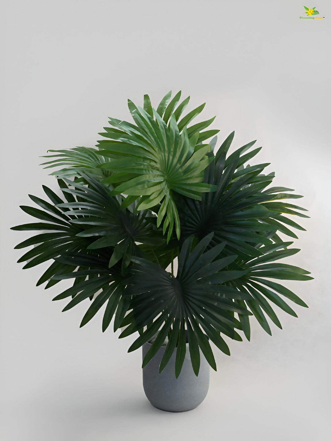 Blooming Floret Green Palm Artificial Plant With Pot