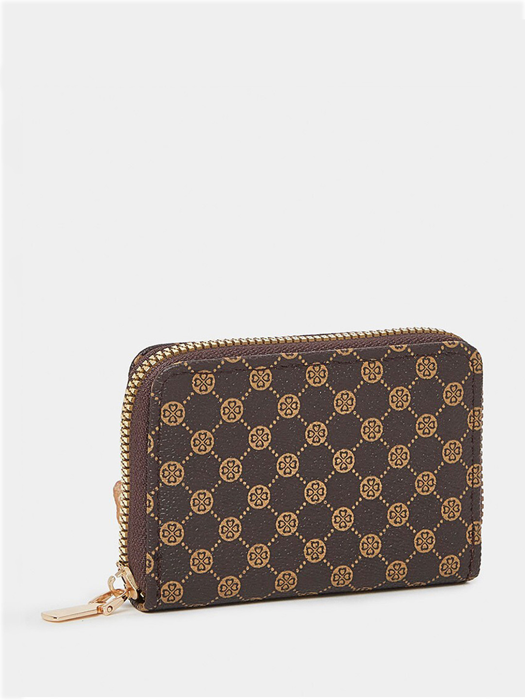 Styli Brown Women Monogram Printed Zip Around Wallet