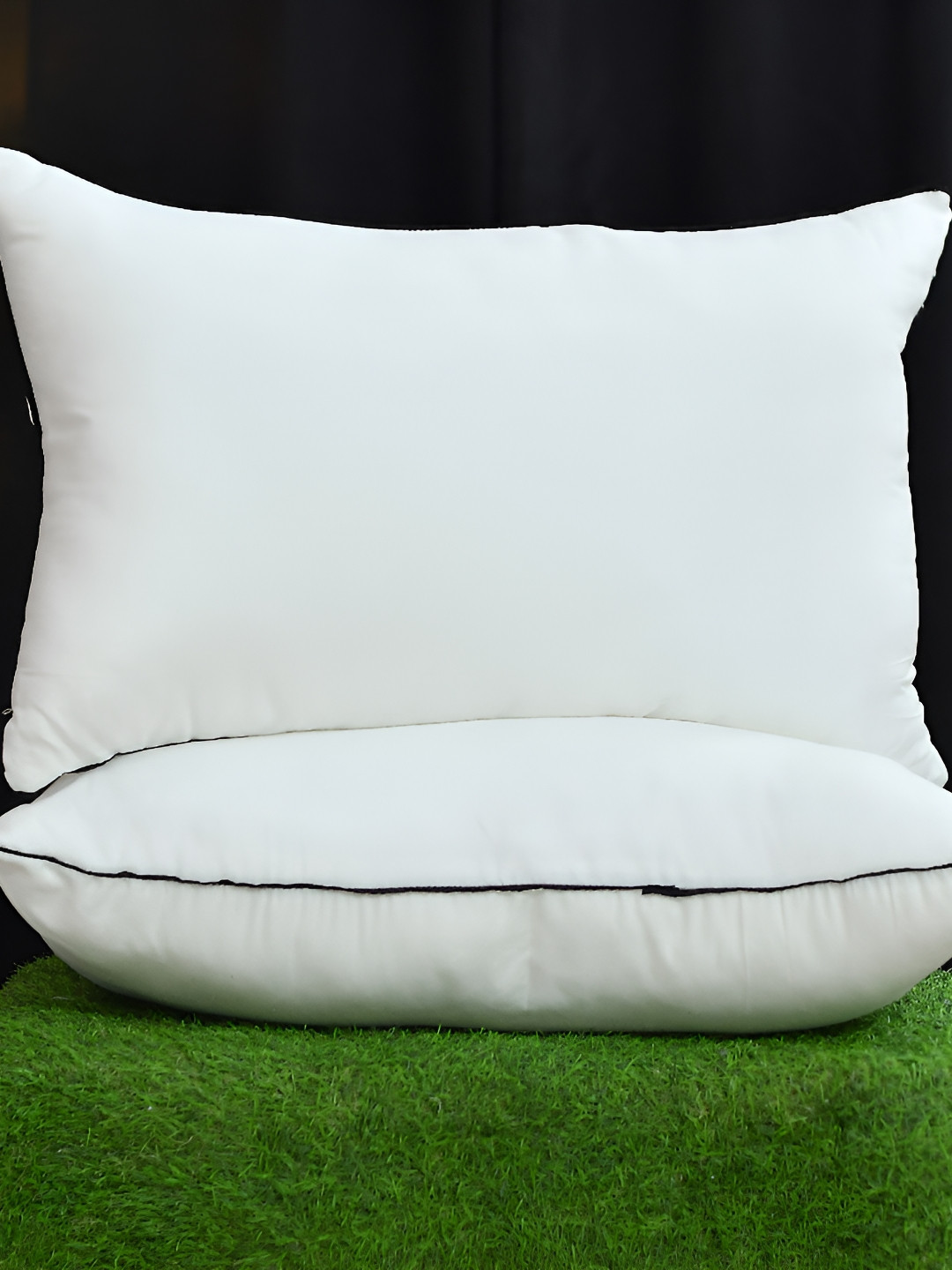 UrbanArts White Solid Polycotton Breathable Medium Fibre Sleep Pillow-43 x 67 x 43 cm