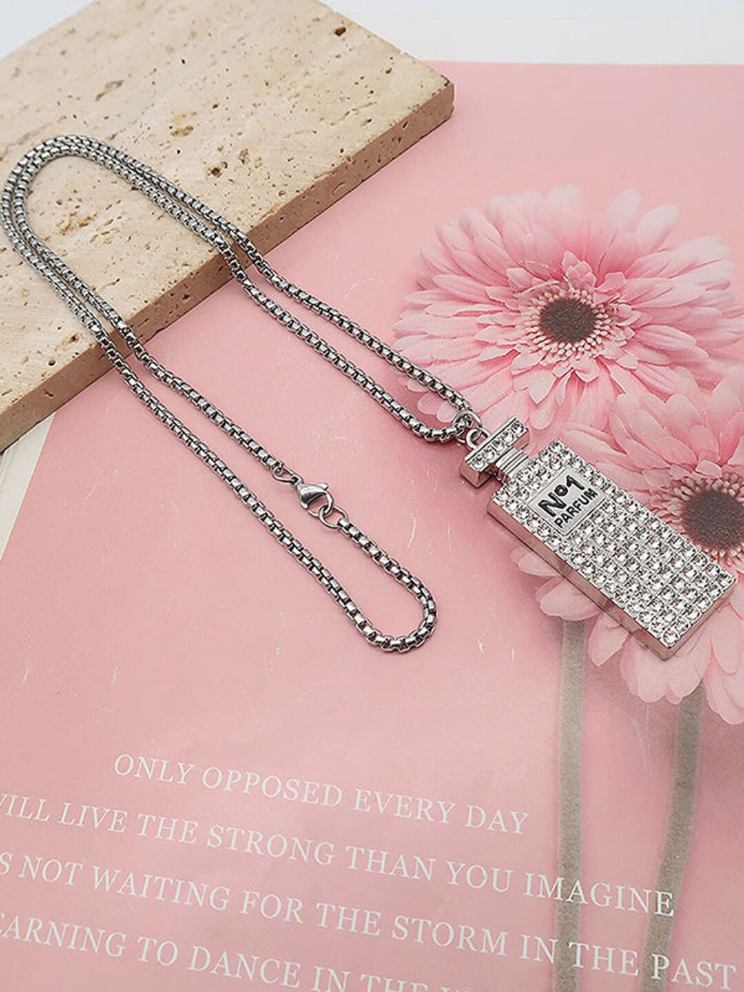 Krelin Silver-Plated Perfume No 5 Pendant Necklace Chain