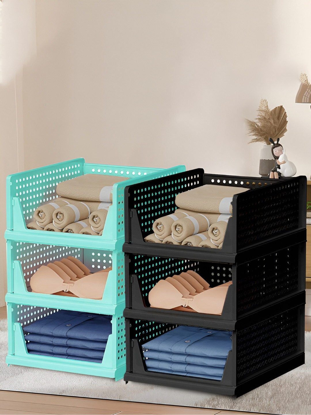 Kuber Industries Black Set of 6 Regular Desk Organisers