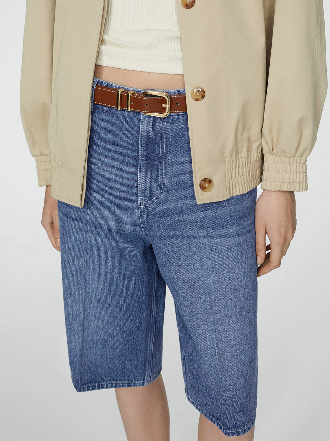 MANGO Women Bermuda Denim Shorts