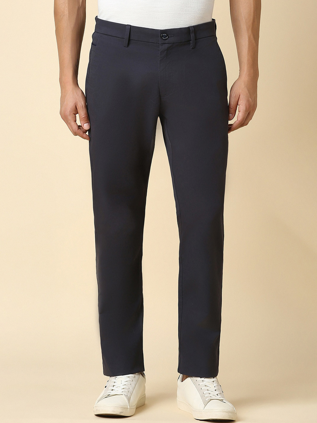 Allen Solly Men Mid-Rise Slim Fit Cotton Trousers